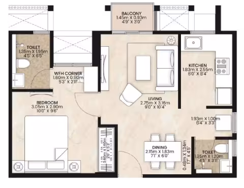 1bhk b