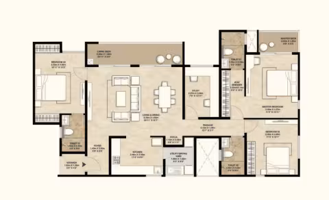 3.5 bhk unit plan