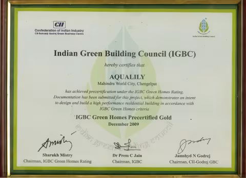 Aqualily-IGBC-Pre-Certificate-Gold