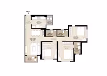 Rainforest Unit Plans_TOWER N2 - 3 BHK PREMIUM (A)
